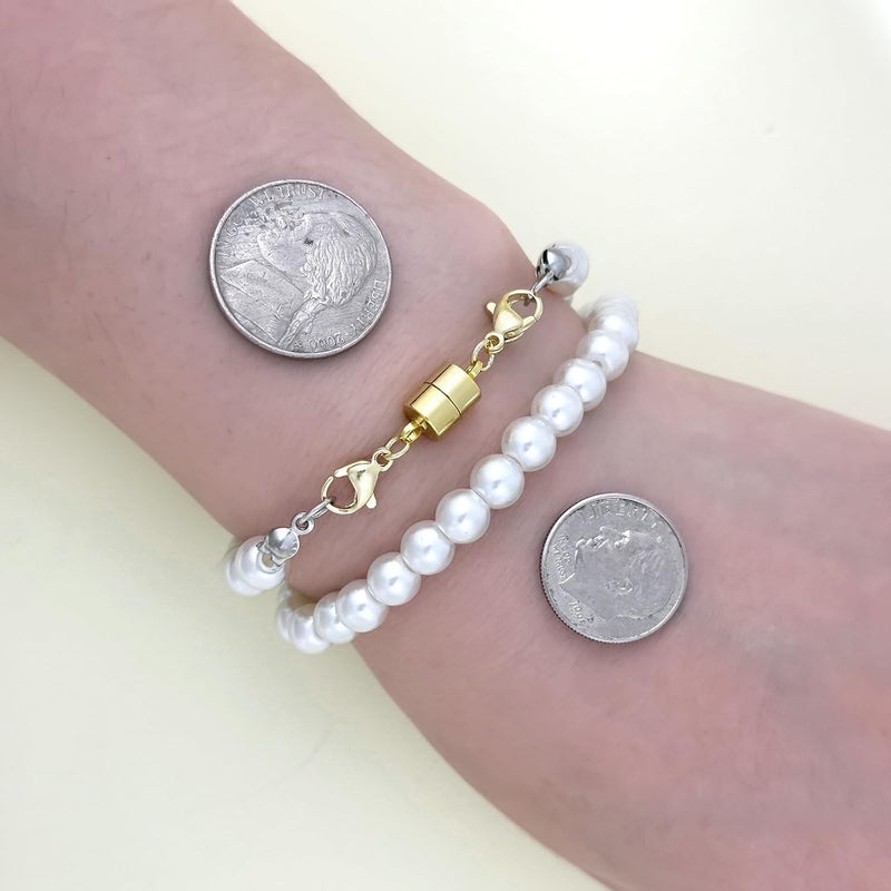 Qulltk Double Magnetic Necklace Clasps and Closures 18K Gold and Silver Bracelet Extender Jewelry Clasps Converters - Image 5